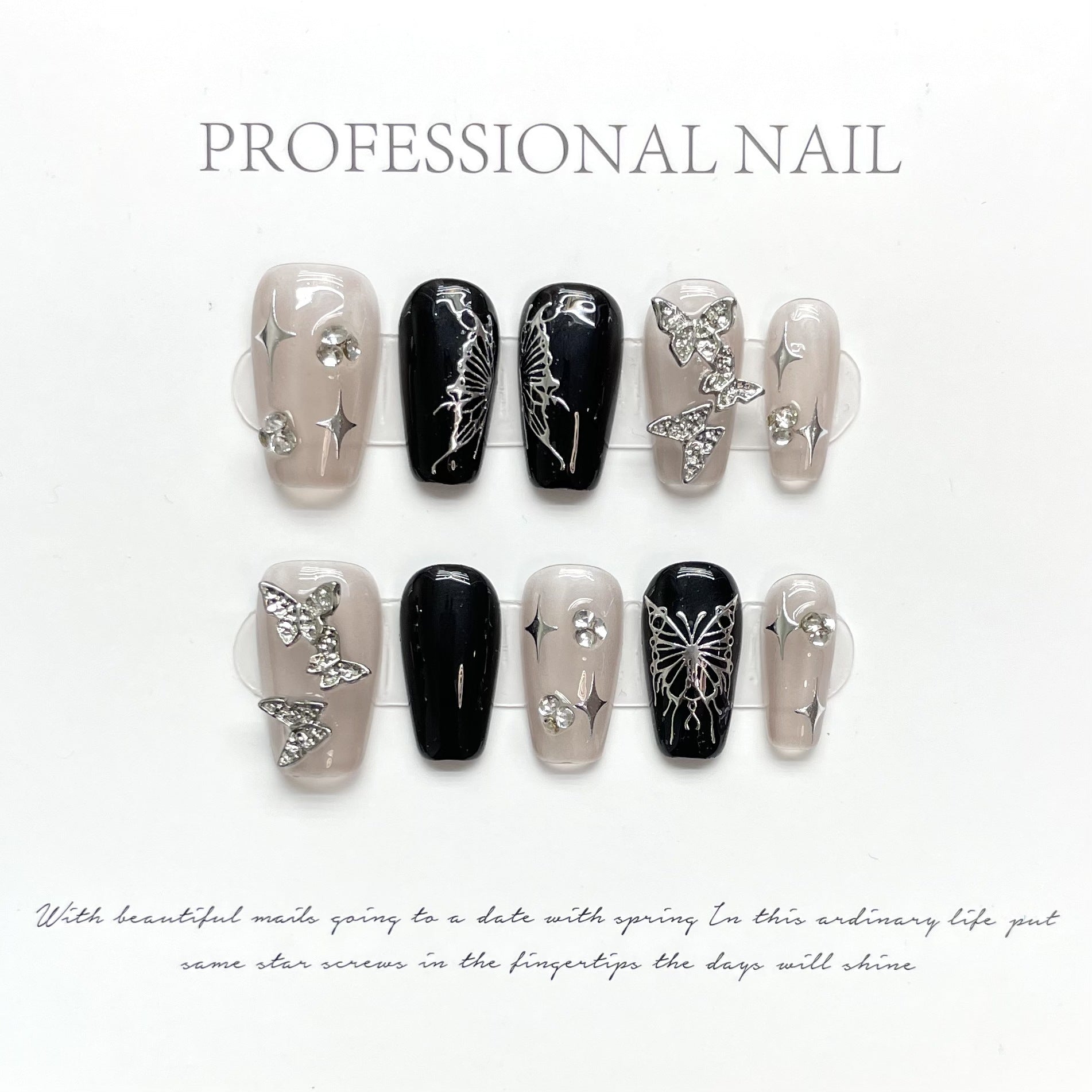 1-100 styles of handmade wearable nails, total collection series of finished false nails, factory wholesale handmade manicure